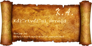 Körtvési Arnold névjegykártya